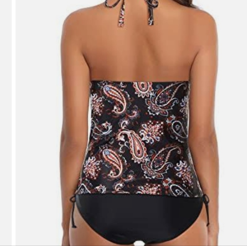 Holipick 2pc paisley print tankini swimsuit- New